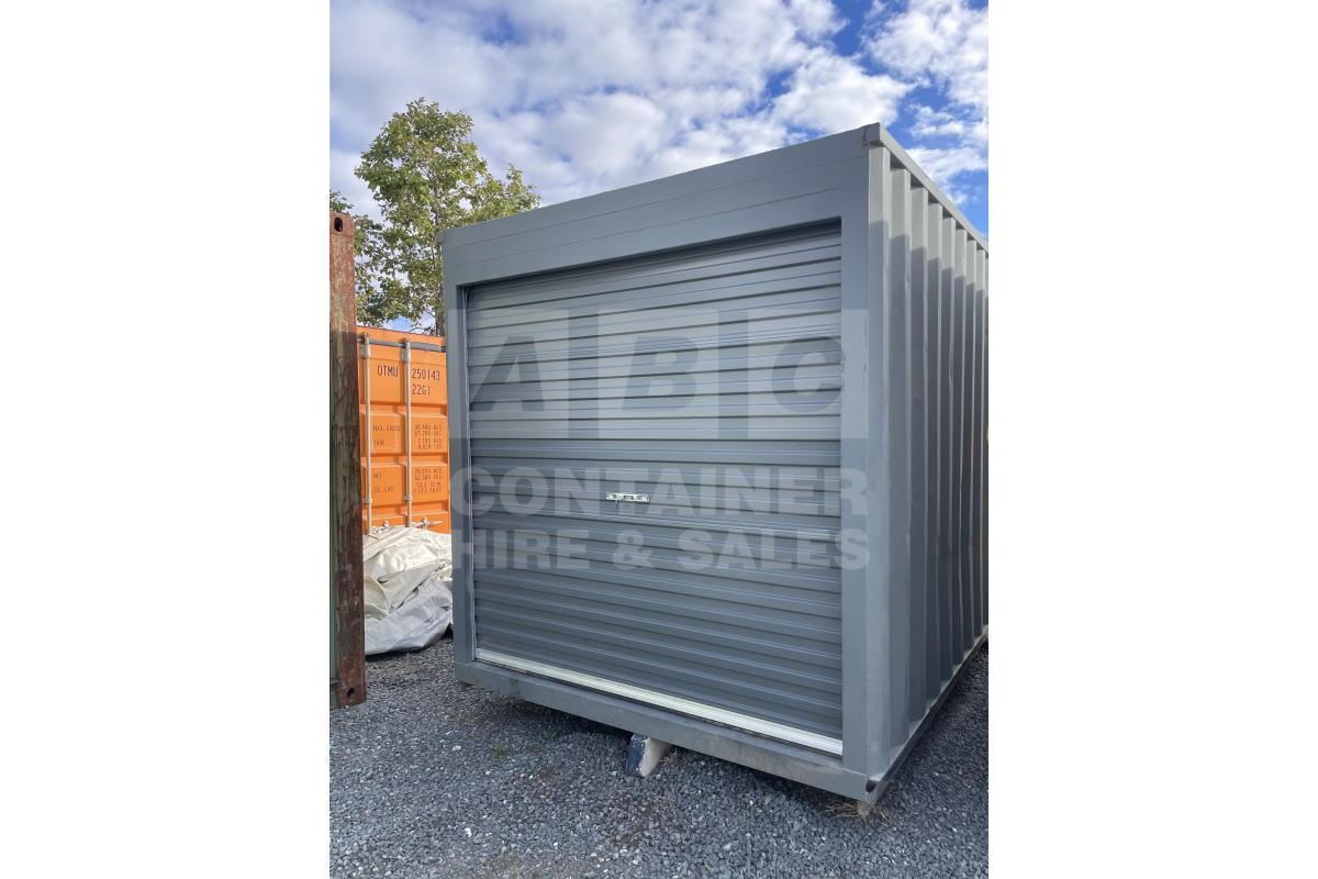 10 Foot Container with Roller Door Painted in Monument